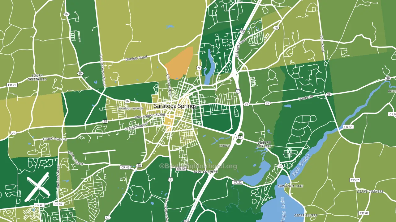 Saratoga Springs, NY block-group voter-turnout map