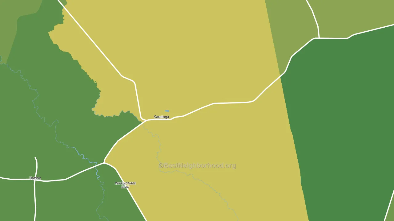 Saratoga, TX block-group voter-turnout map