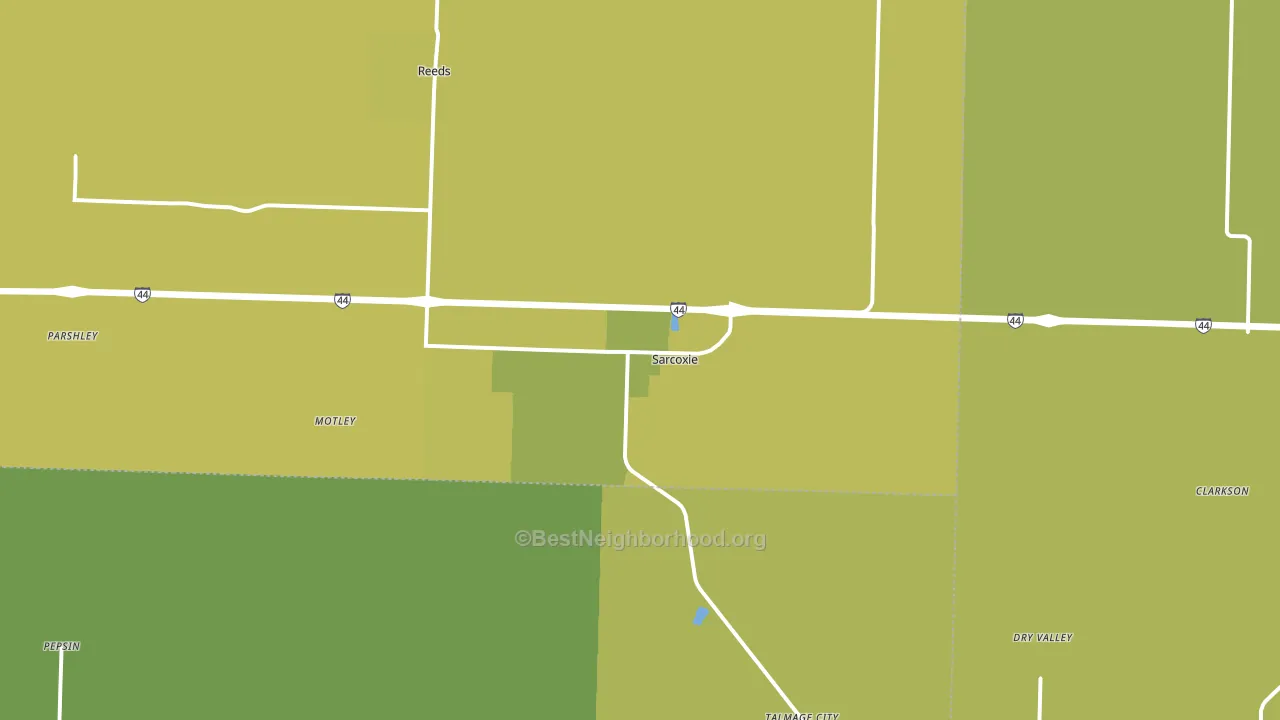 Sarcoxie, MO block-group voter-turnout map