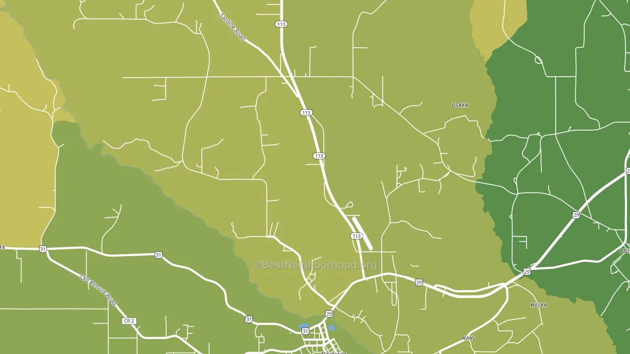 Sardine, AL block-group voter-turnout map