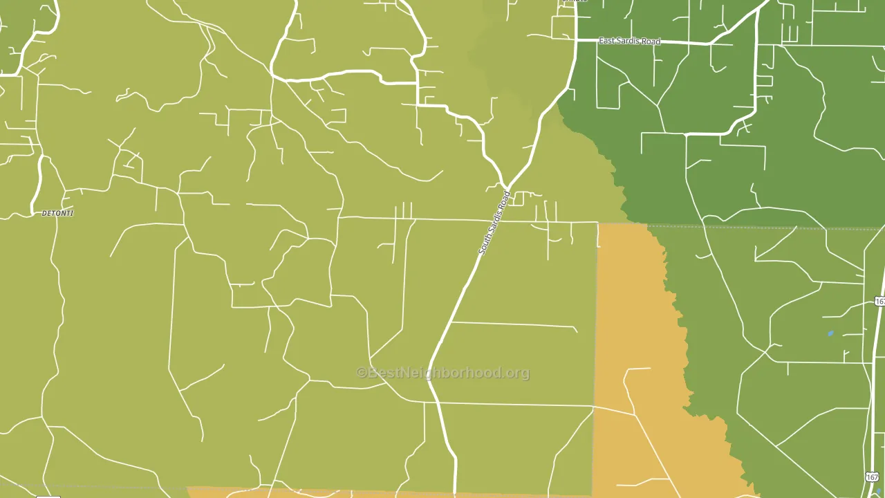 Sardis, AR block-group voter-turnout map