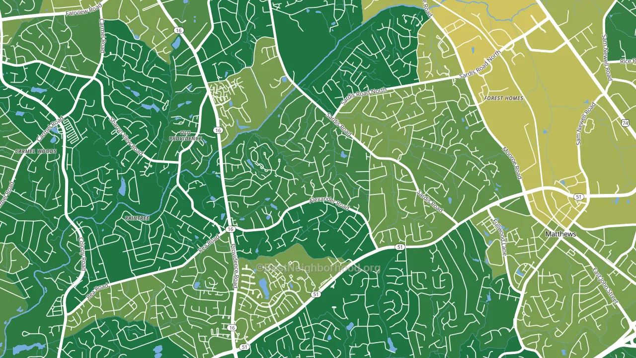 Sardis Forest, Charlotte, NC block-group voter-turnout map
