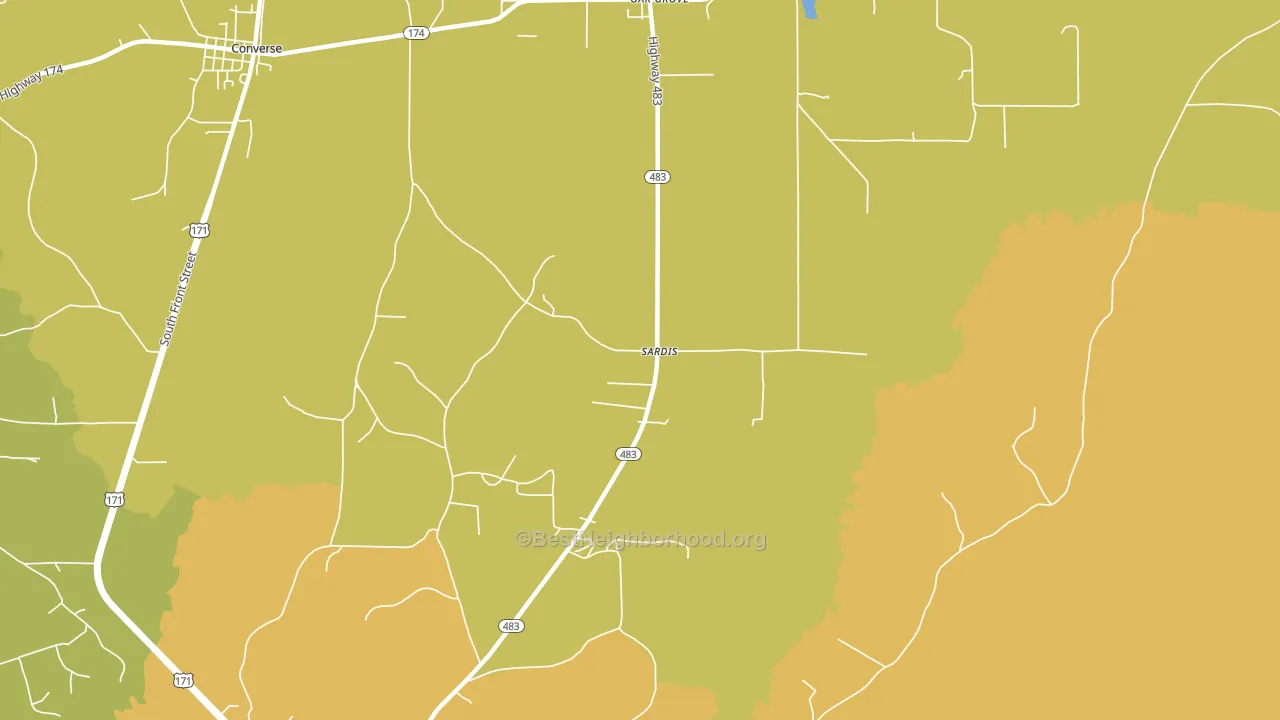 Sardis, LA block-group voter-turnout map