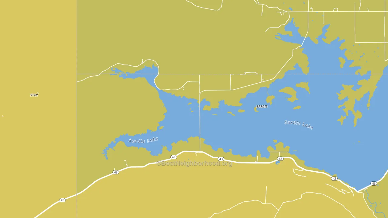Sardis, OK block-group voter-turnout map