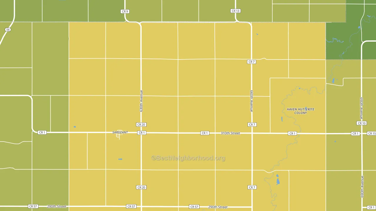 Sargeant, MN block-group voter-turnout map