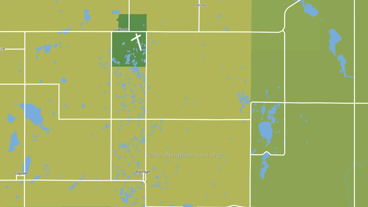 Sargent County, ND block-group voter-turnout map