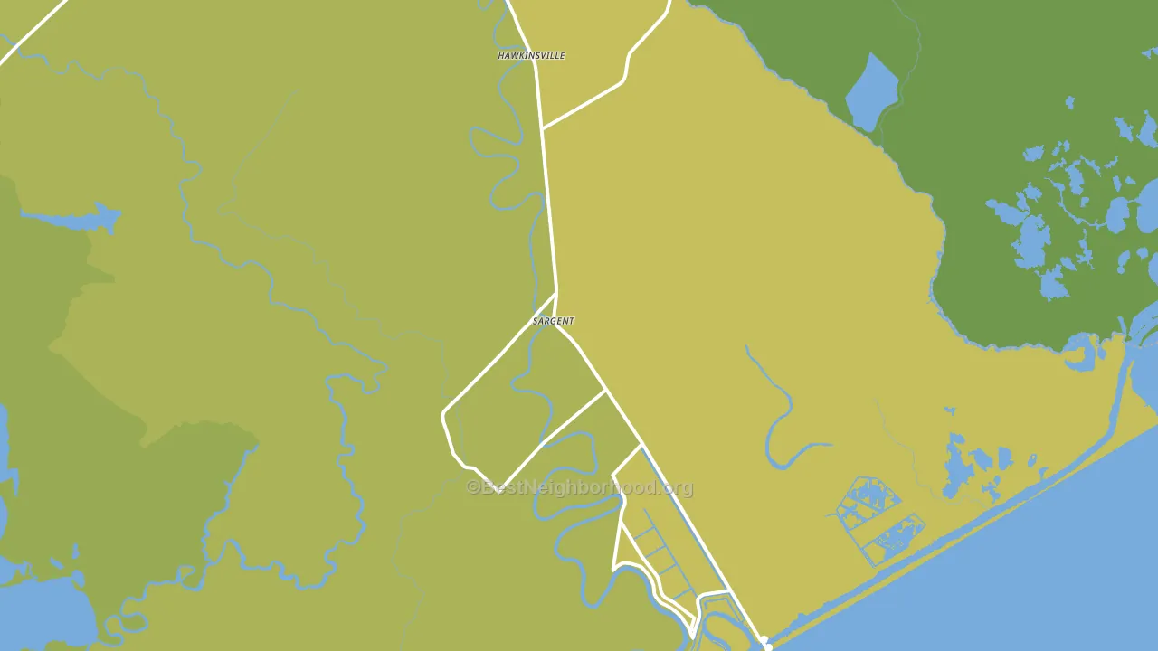 Sargent, TX block-group voter-turnout map