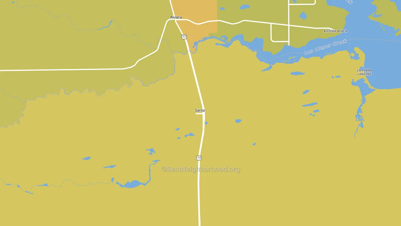 Sarita, TX block-group voter-turnout map