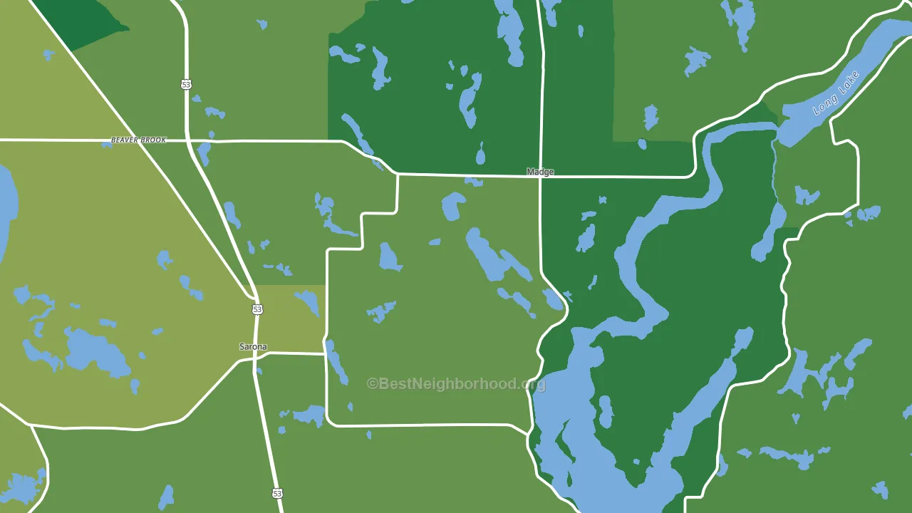 Sarona, WI block-group voter-turnout map