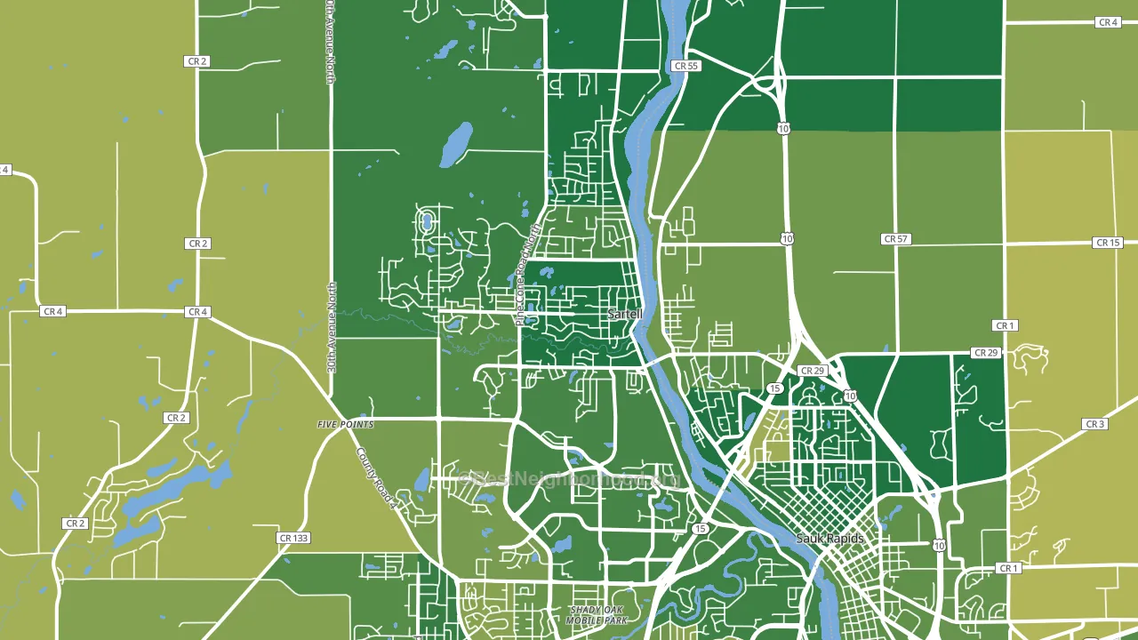 Sartell, MN block-group voter-turnout map