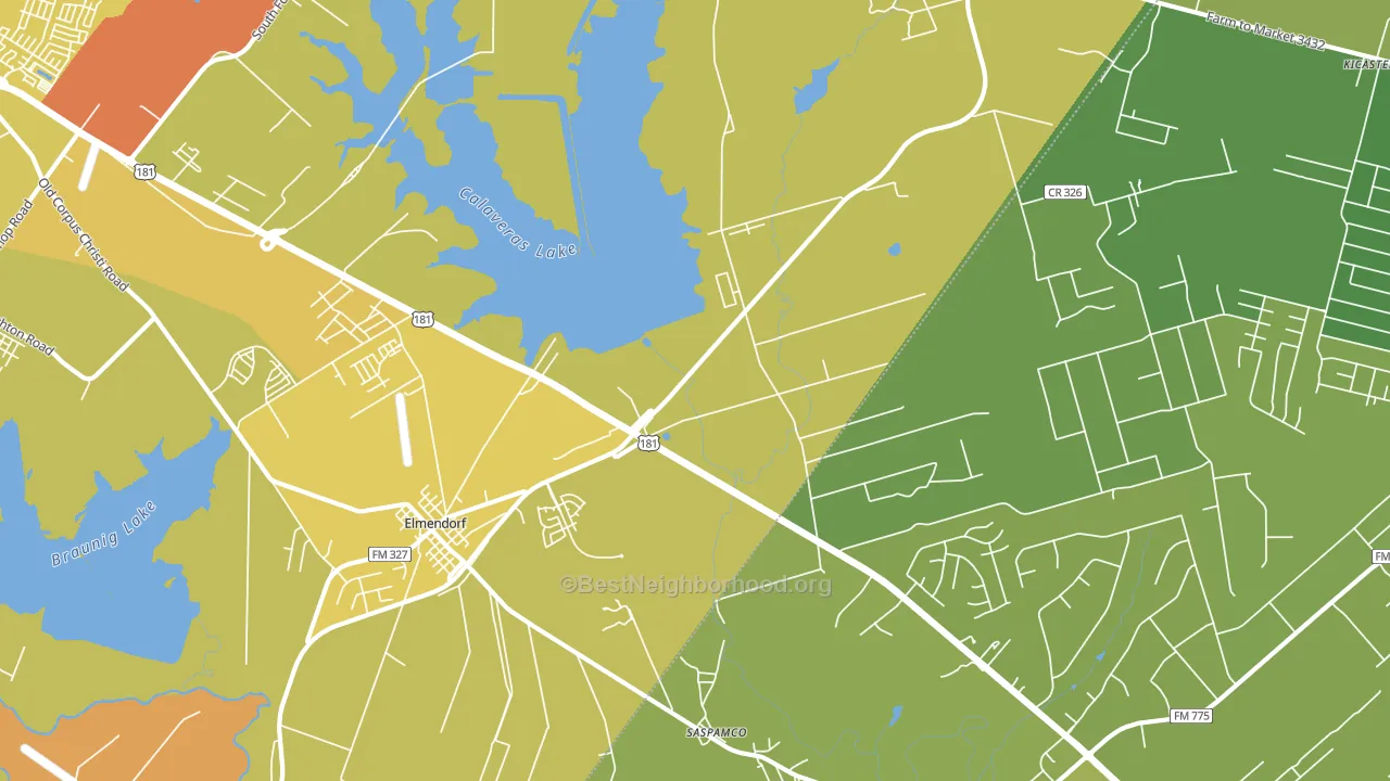 Saspamco, TX block-group voter-turnout map