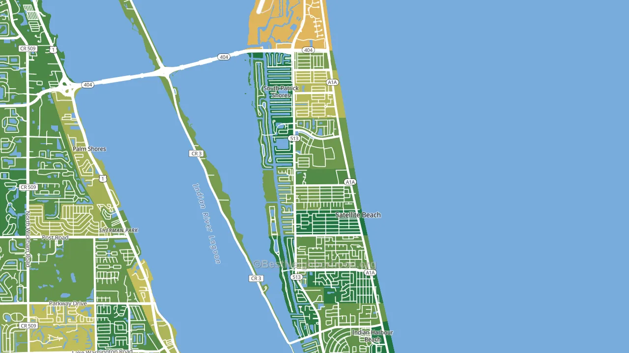 Satellite Beach, FL block-group voter-turnout map