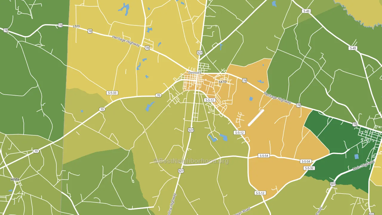 Sato, SC block-group voter-turnout map