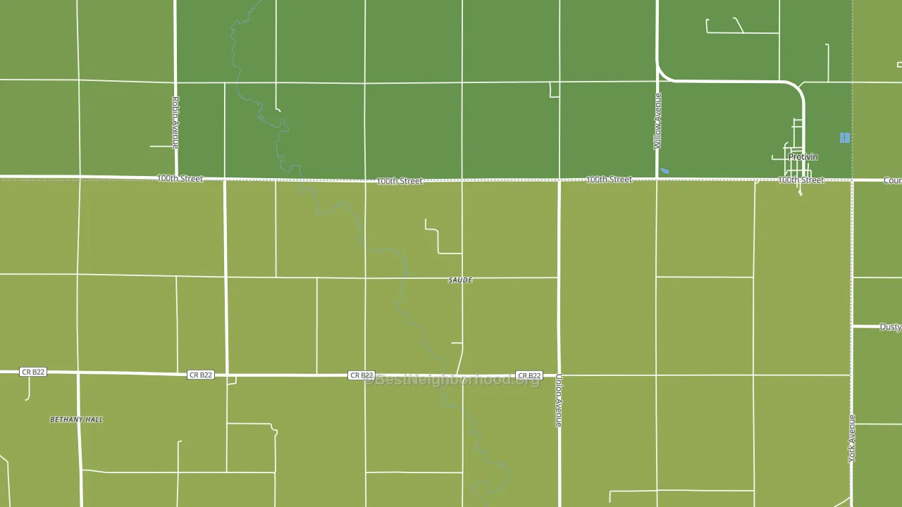 Saude, IA block-group voter-turnout map