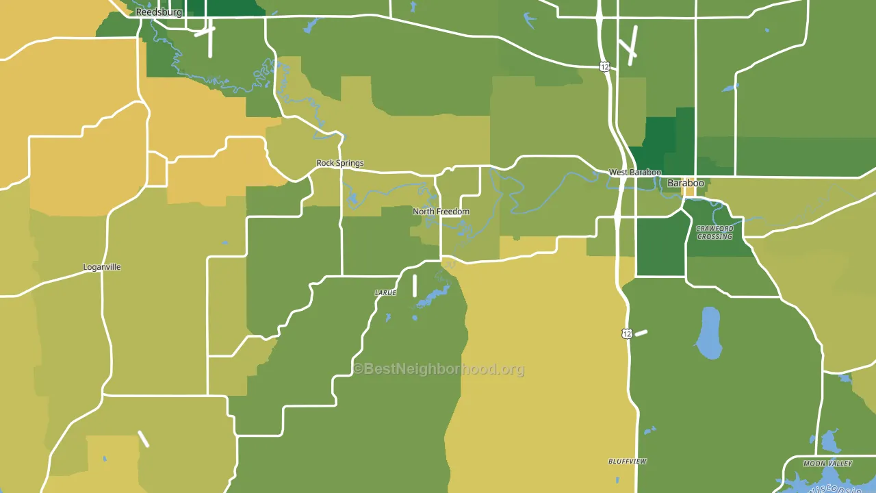 Sauk County, WI block-group voter-turnout map