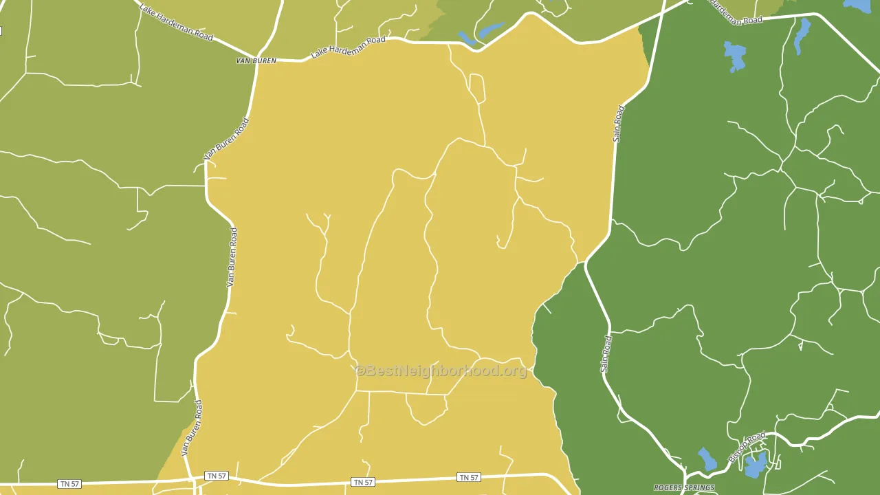 Saulsbury, TN block-group voter-turnout map