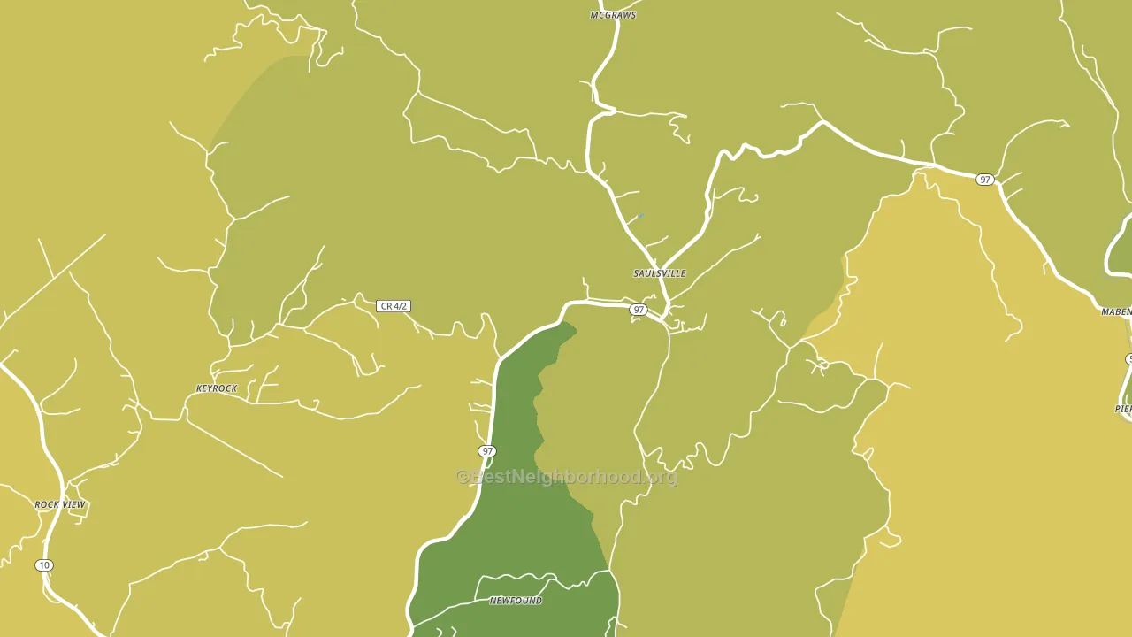 Saulsville, WV block-group voter-turnout map