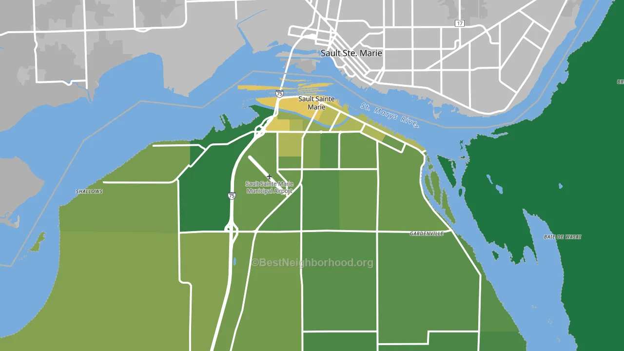 Sault Ste. Marie, MI block-group voter-turnout map