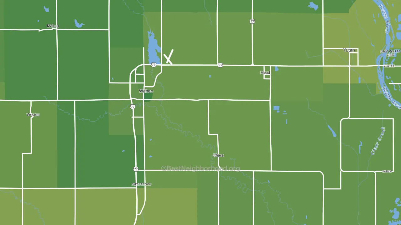 Saunders County, NE block-group voter-turnout map