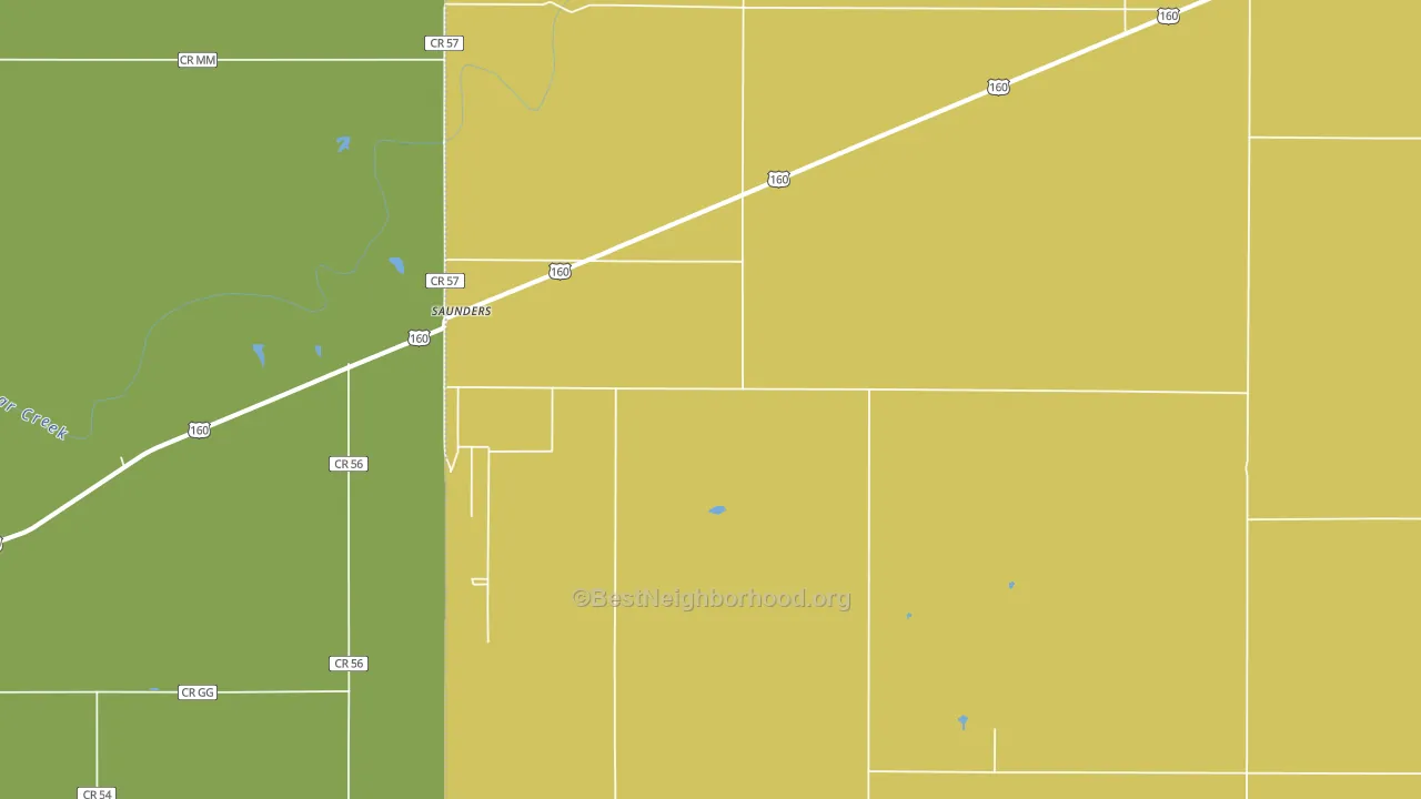 Saunders, KS block-group voter-turnout map
