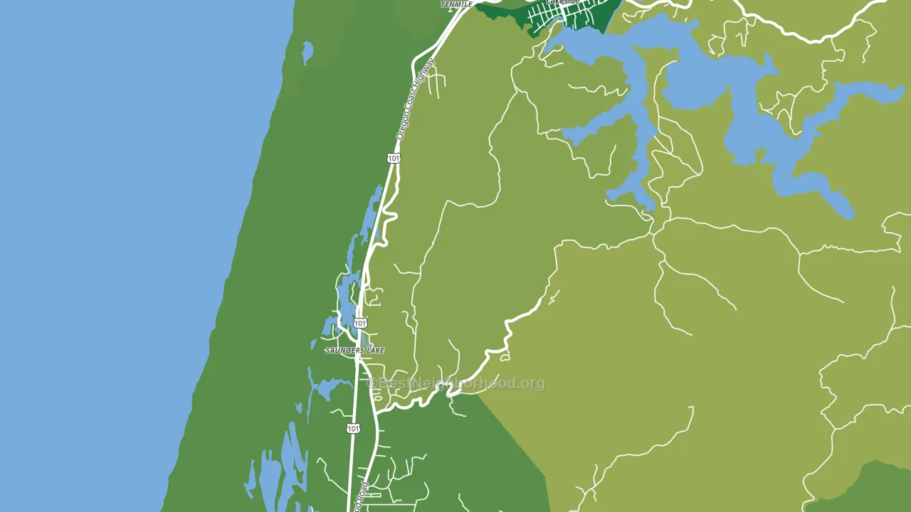 Saunders Lake, OR block-group voter-turnout map