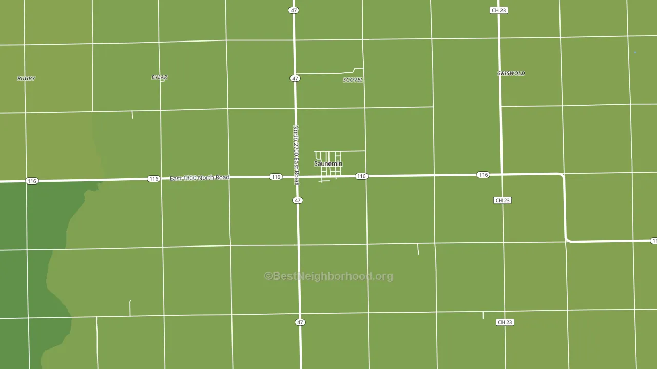 Saunemin, IL block-group voter-turnout map