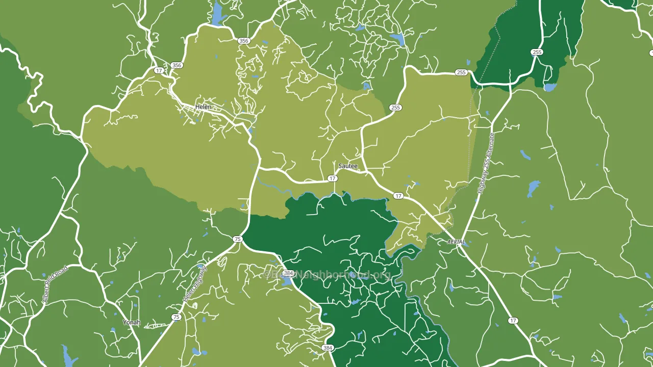 Sautee Nacoochee, GA block-group voter-turnout map