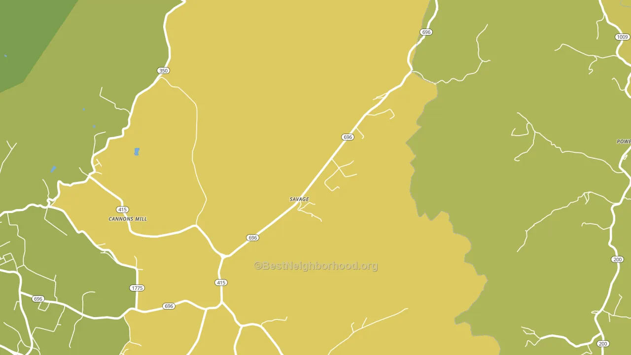 Savage, KY block-group voter-turnout map