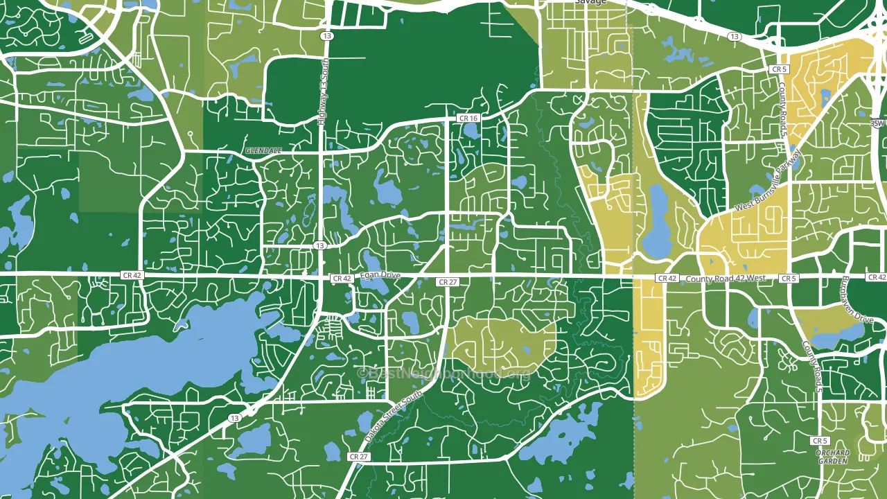 Savage, MN block-group voter-turnout map