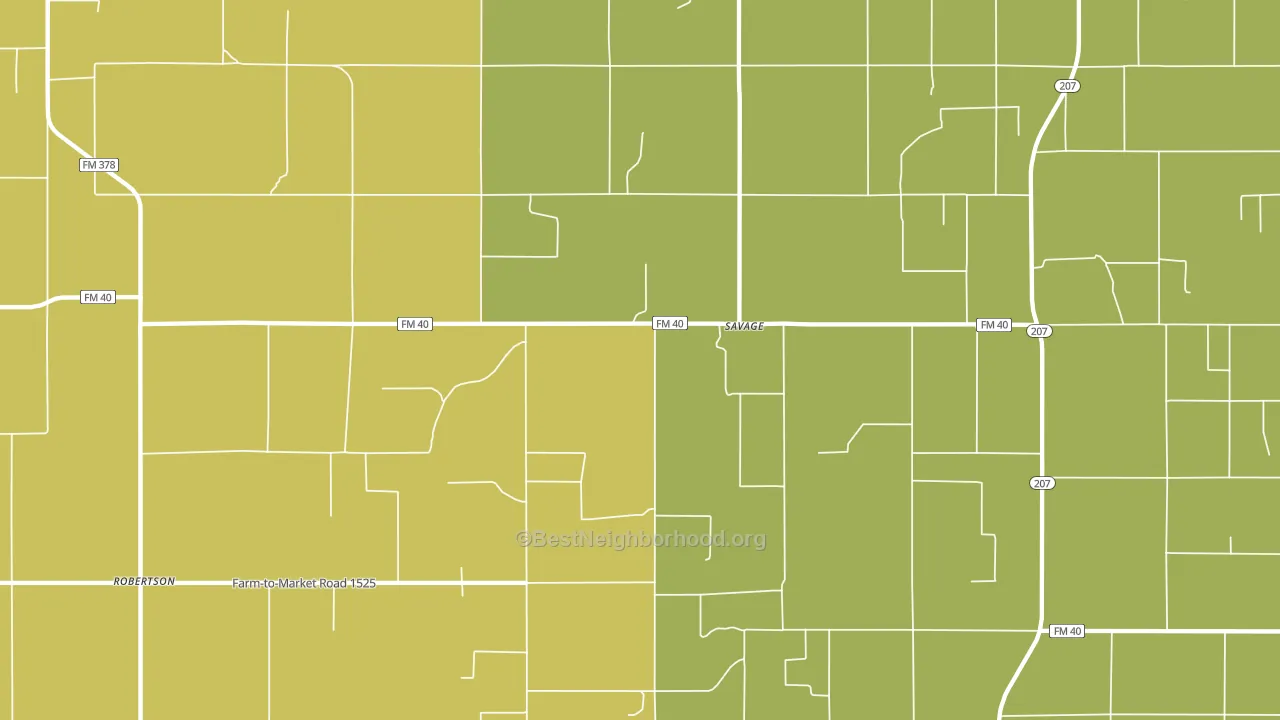 Savage, TX block-group voter-turnout map