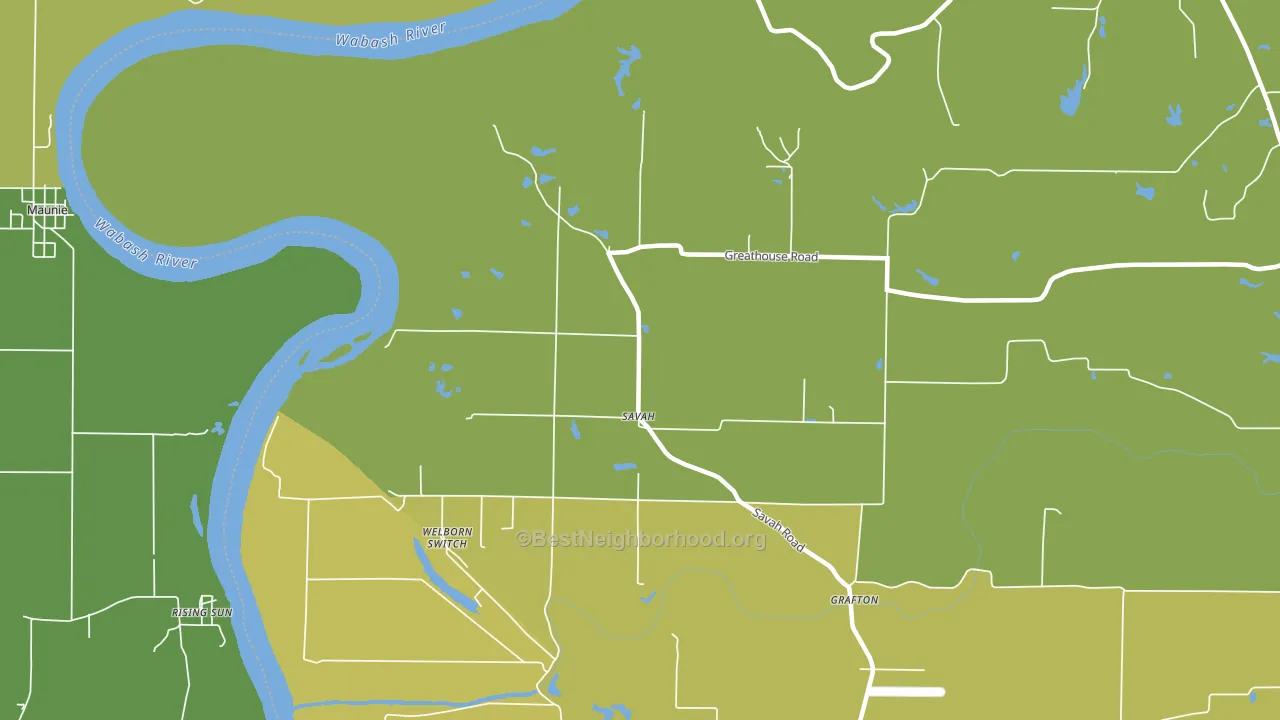 Savah, IN block-group voter-turnout map