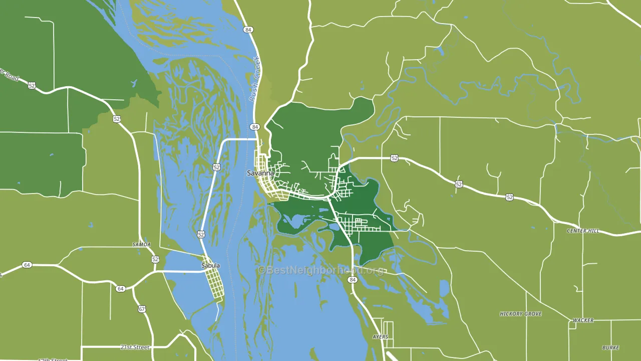 Savanna, IL block-group voter-turnout map