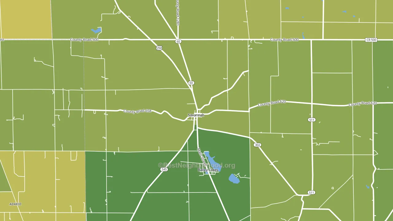Savannah, OH block-group voter-turnout map