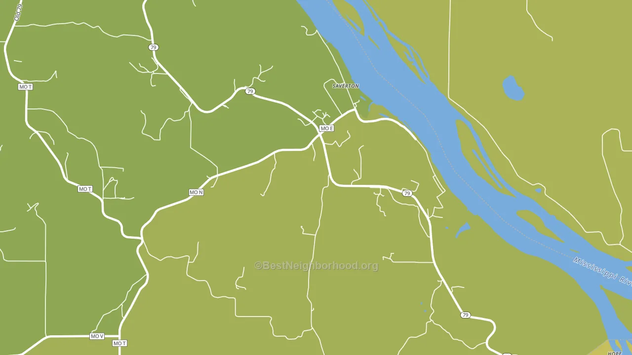 Saverton, MO block-group voter-turnout map