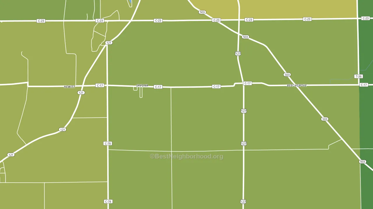 Savona, OH block-group voter-turnout map