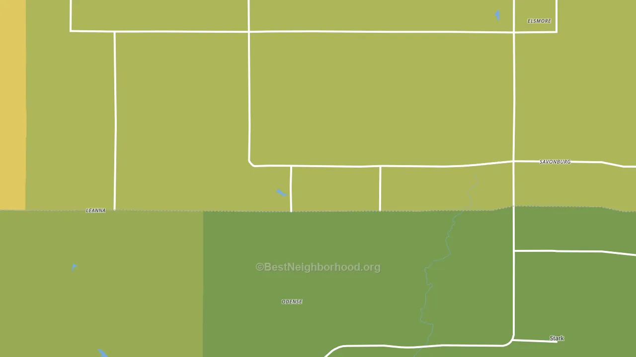 Savonburg, KS block-group voter-turnout map
