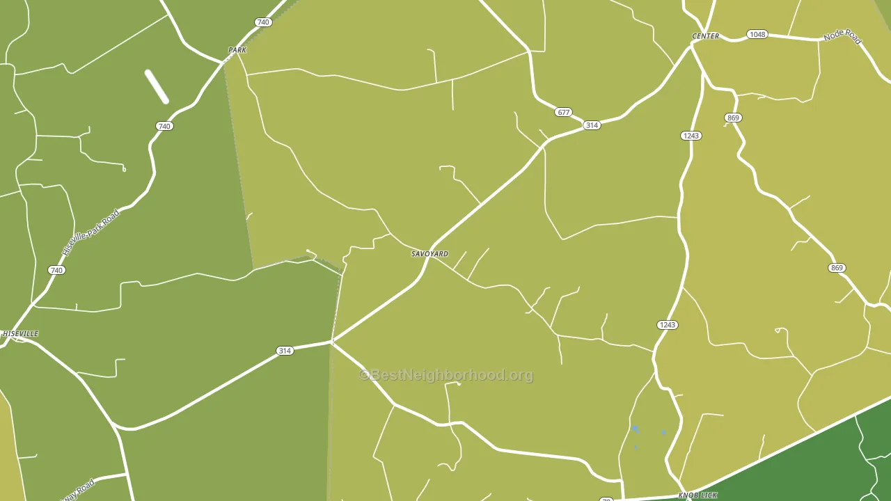 Savoyard, KY block-group voter-turnout map