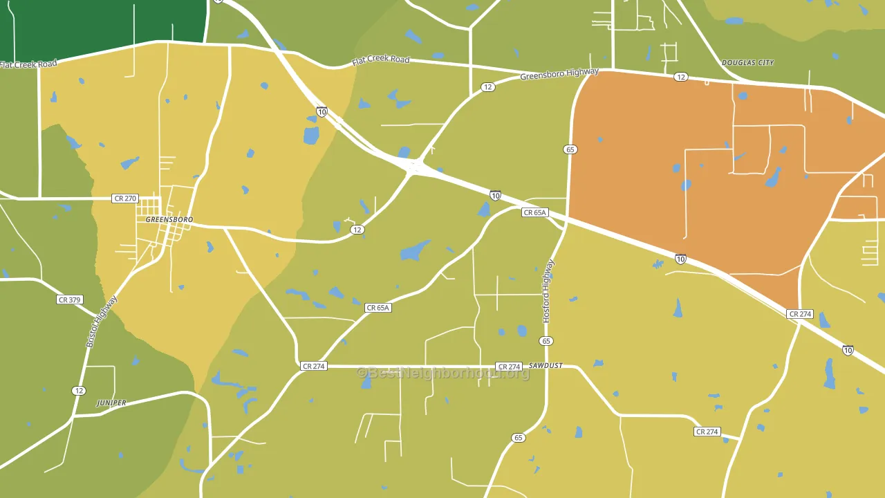 Sawdust, FL block-group voter-turnout map