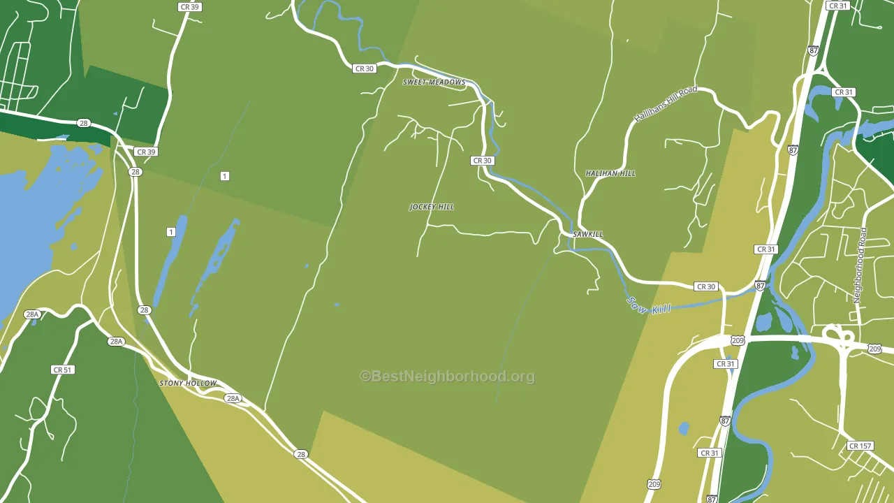 Sawkill, NY block-group voter-turnout map