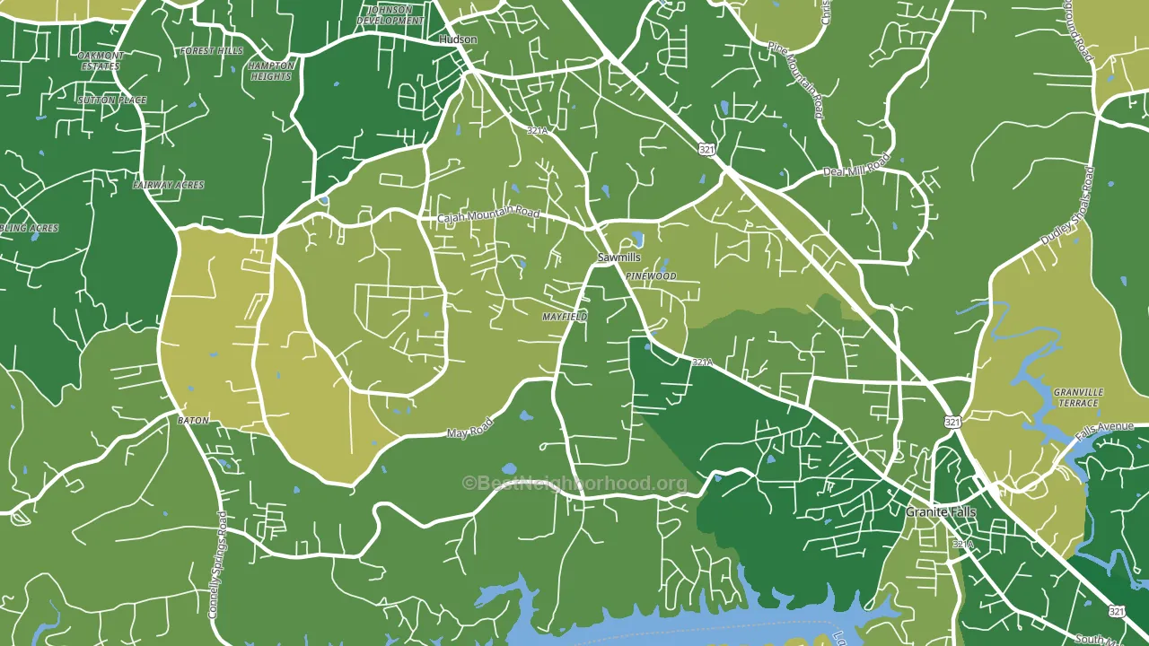 Sawmills, NC block-group voter-turnout map