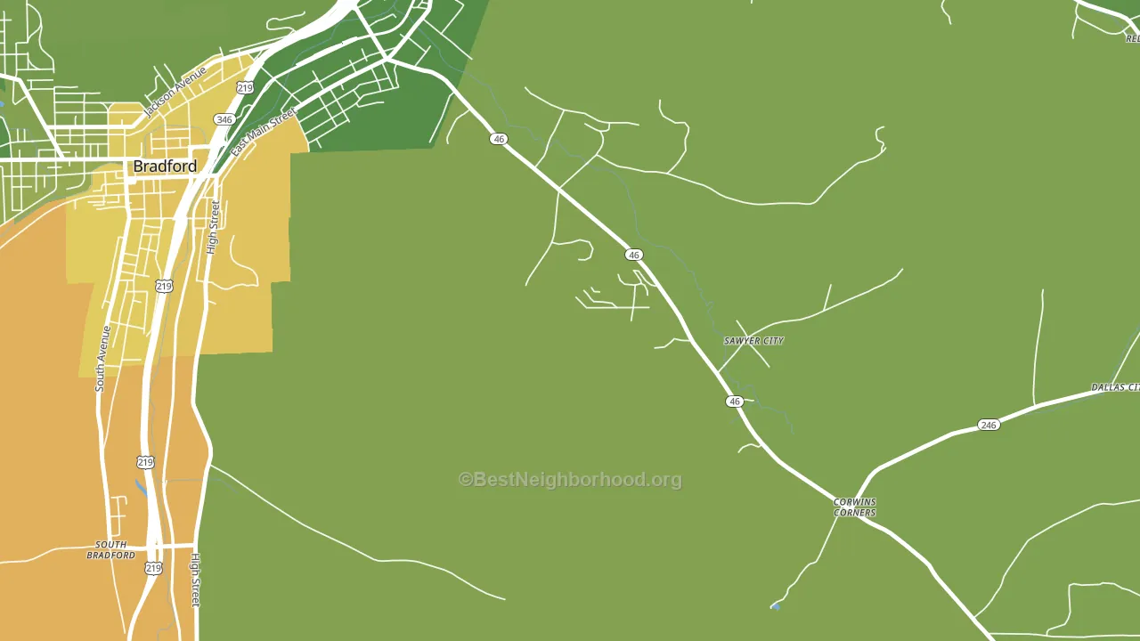 Sawyer City, PA block-group voter-turnout map