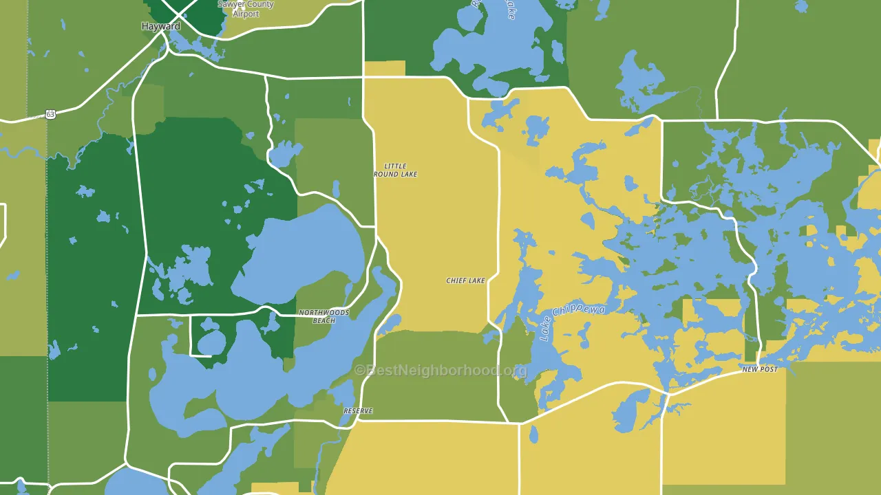 Sawyer County, WI block-group voter-turnout map