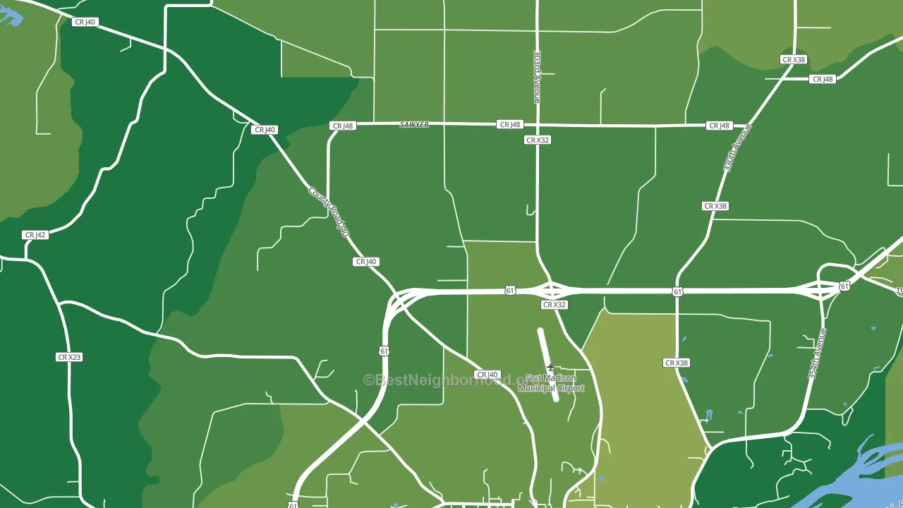 Sawyer, IA block-group voter-turnout map