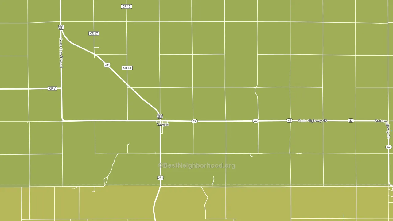 Sawyer, KS block-group voter-turnout map