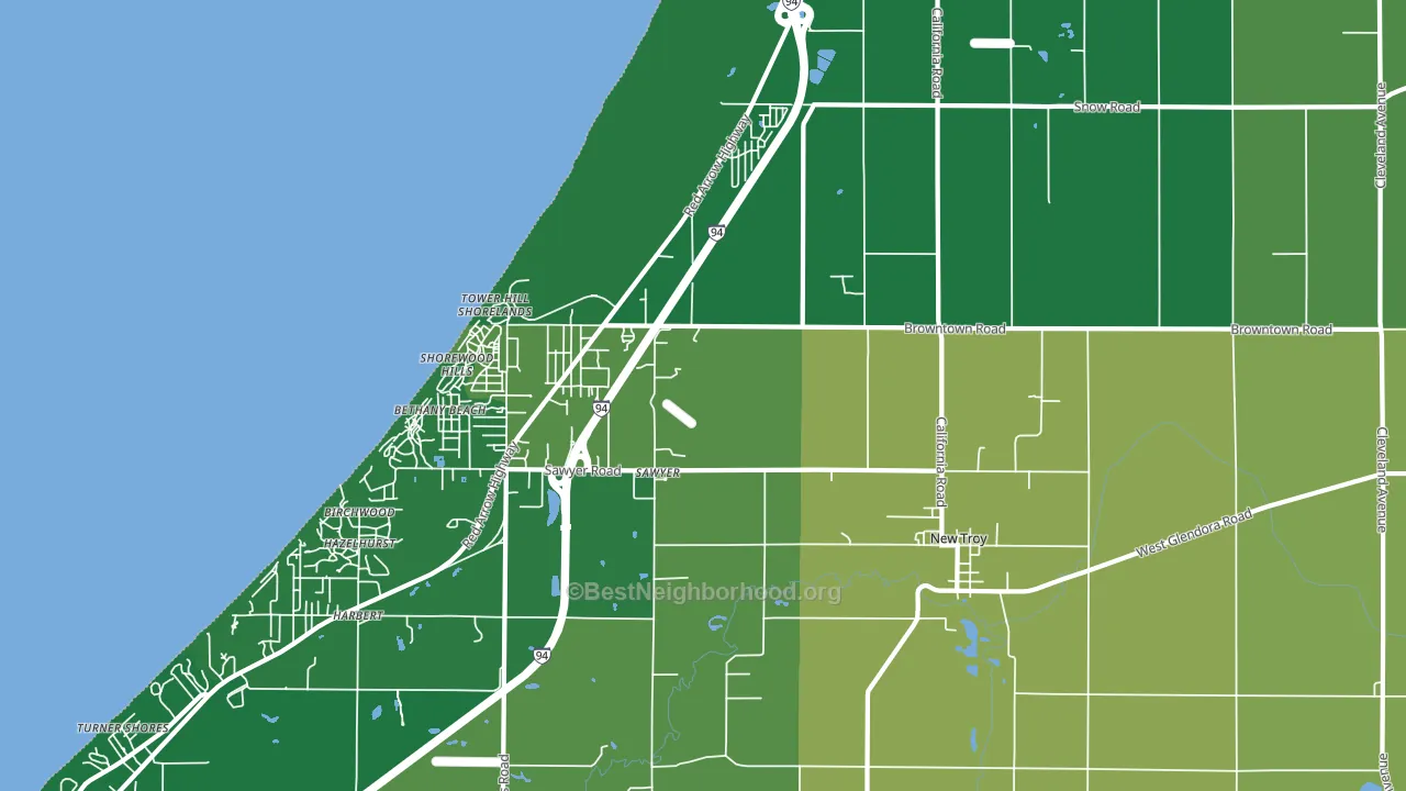 Sawyer, MI block-group voter-turnout map