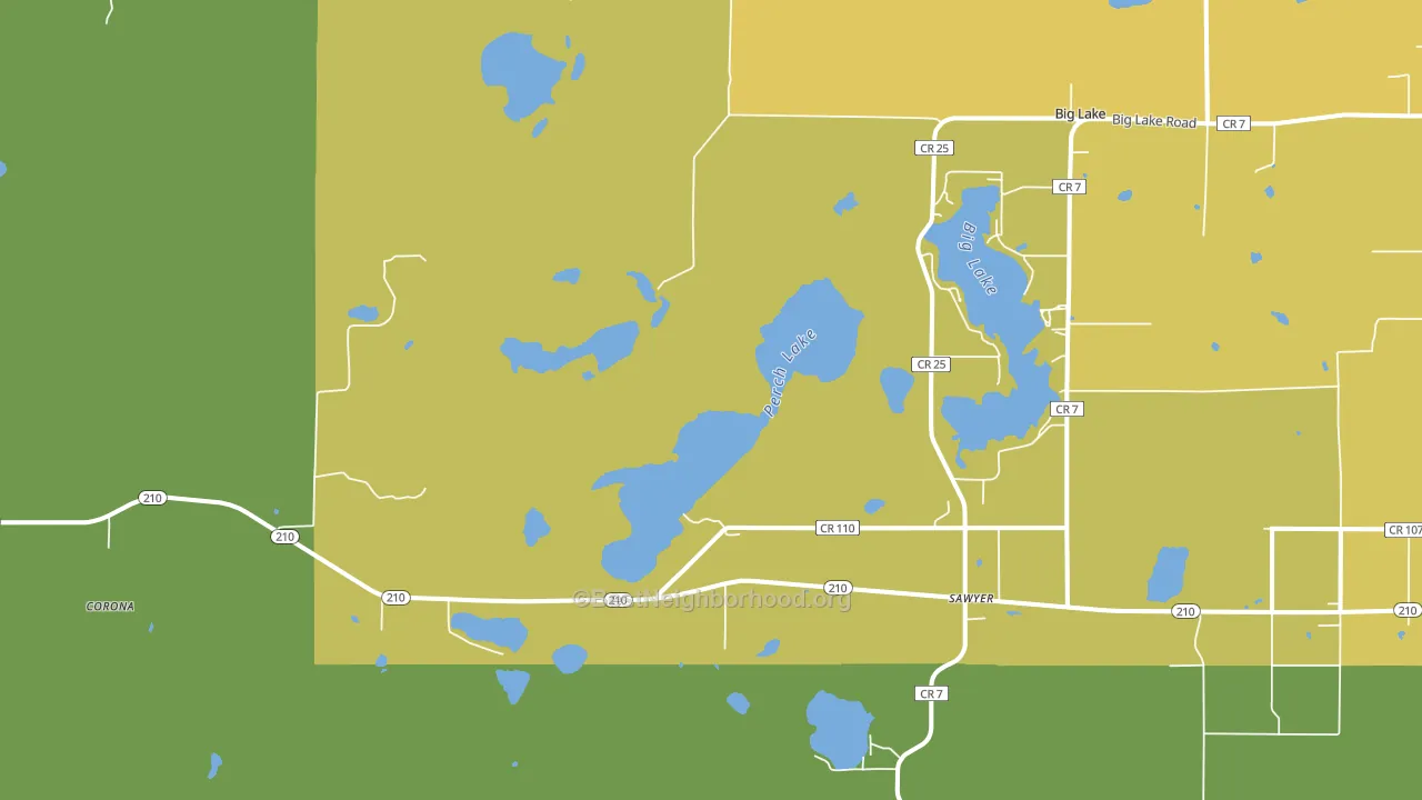 Sawyer, MN block-group voter-turnout map