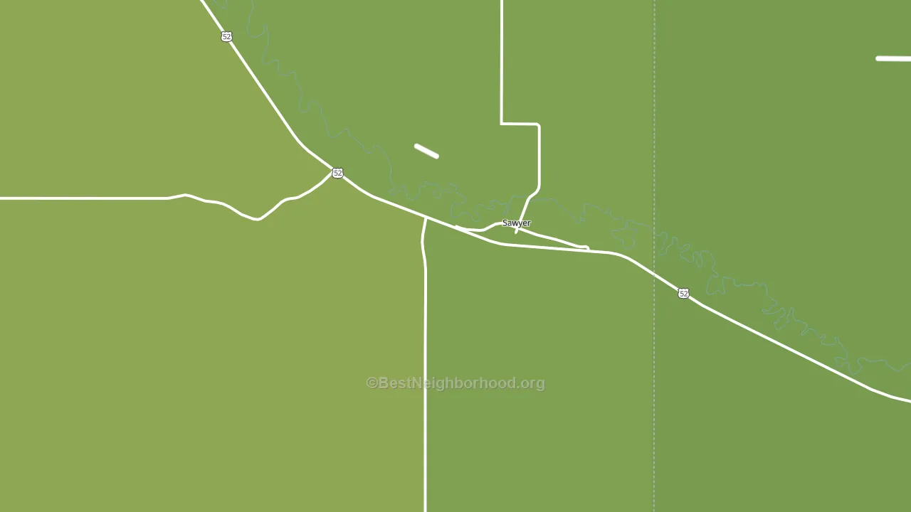Sawyer, ND block-group voter-turnout map