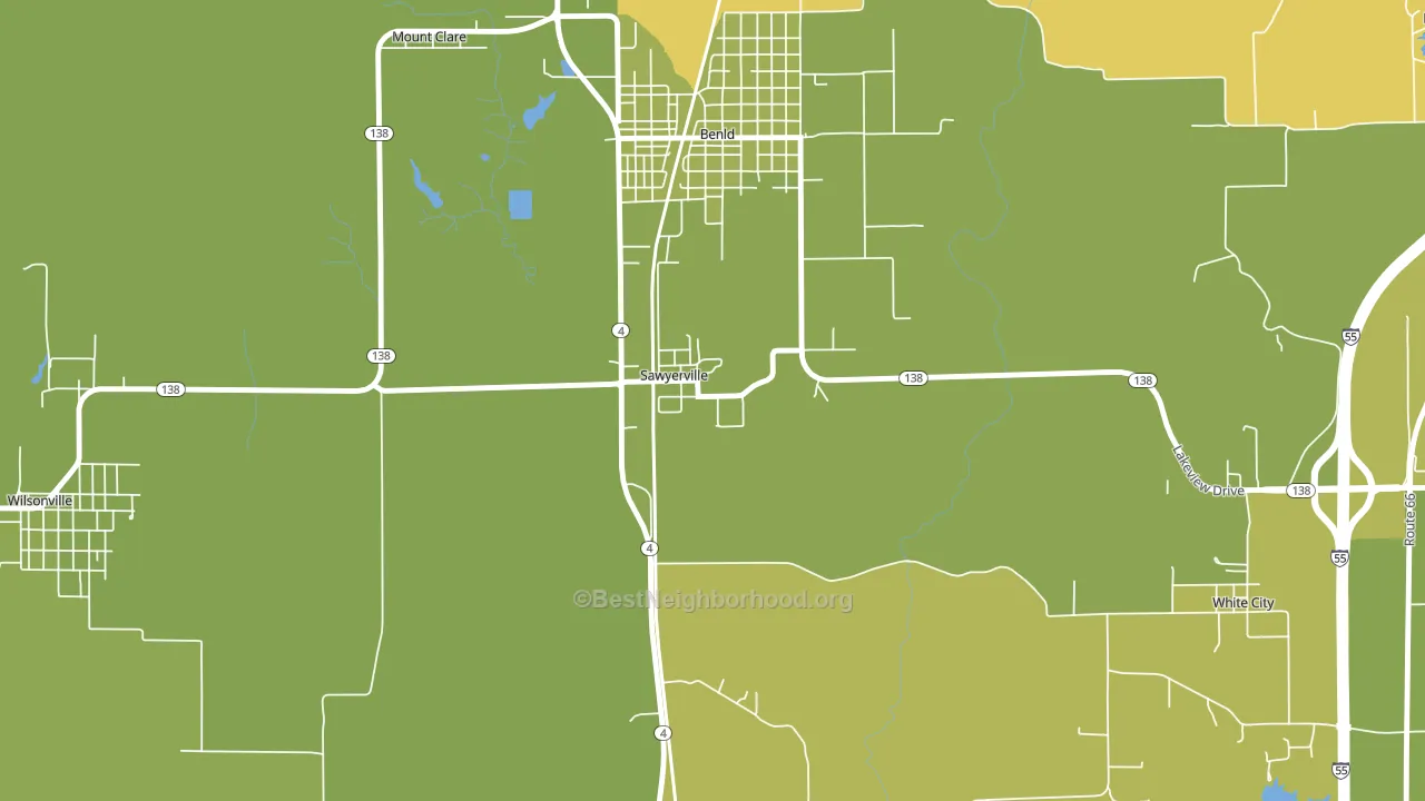 Sawyerville, IL block-group voter-turnout map
