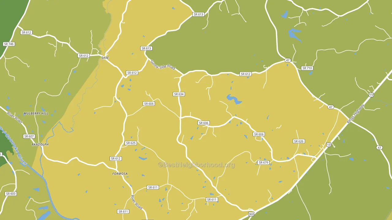 Saxe, VA block-group voter-turnout map