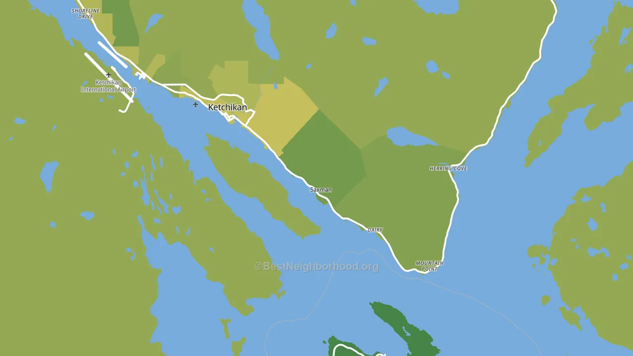 Saxman, AK block-group voter-turnout map